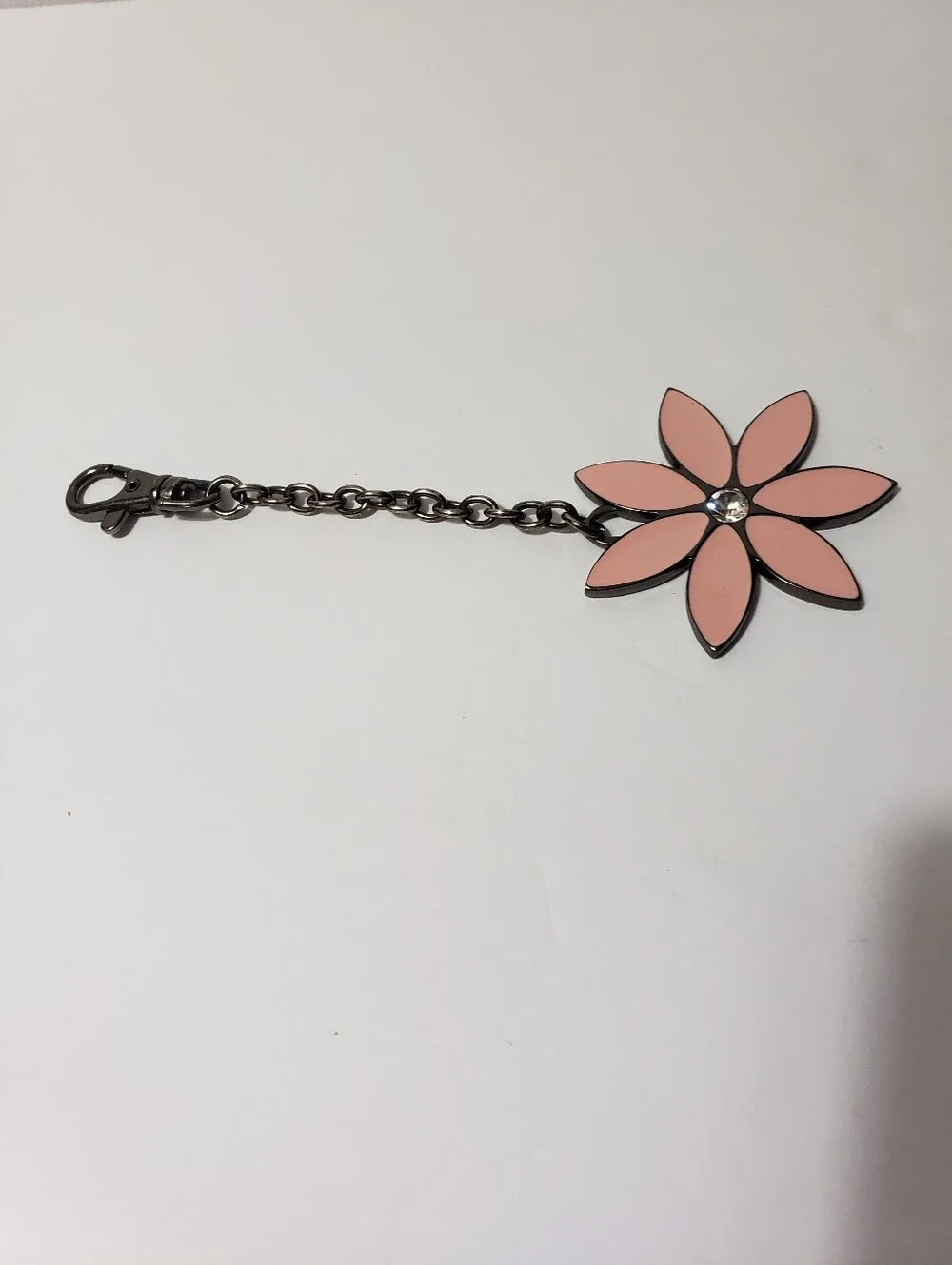 MARY KAY Pink Flower Charm With Rhrinestone  & Chain